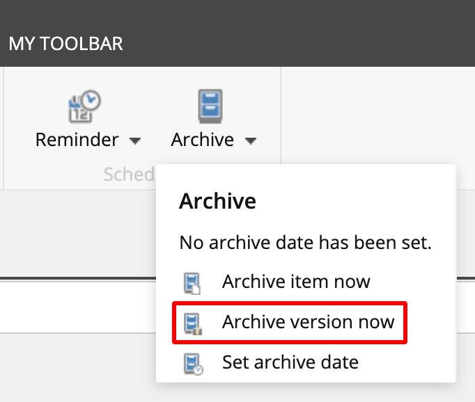 Archive version now