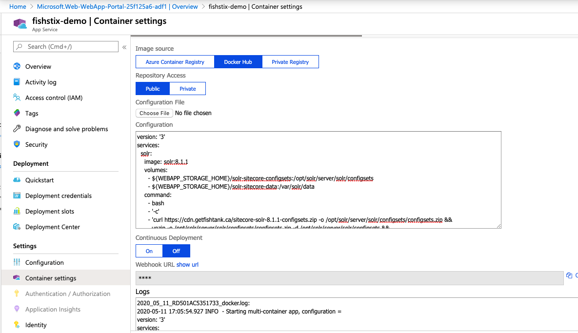 FishStix: Docker Settings