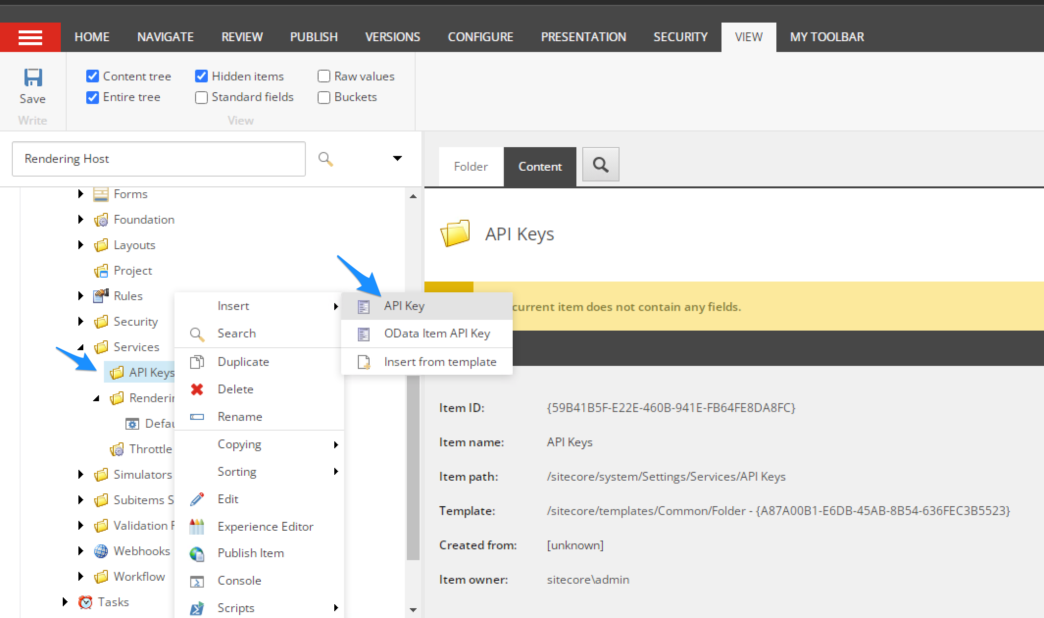 Create an API Key in your Sitecore Headless SXA tenant.