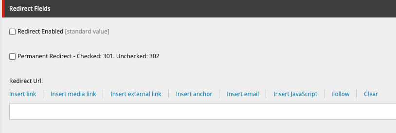 screenshot of 301 item on a page