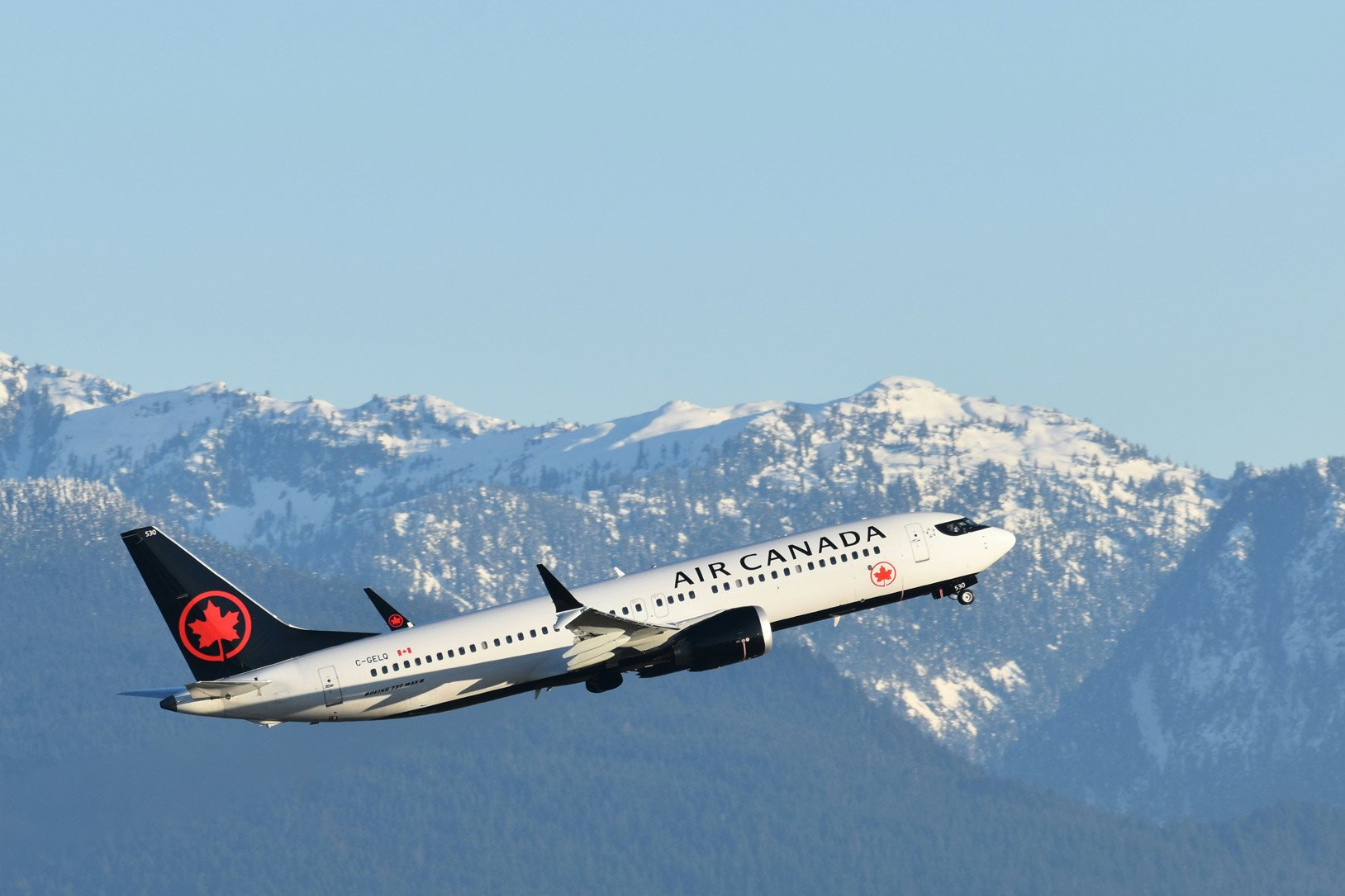 Air Canada plane taking off from the YVR Vancouver International Airport