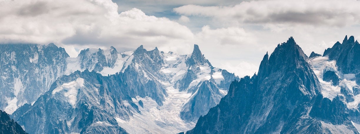 Snow covered mountain caps