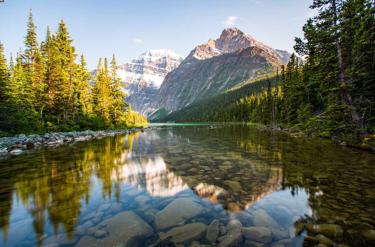 Calm river through the mountains