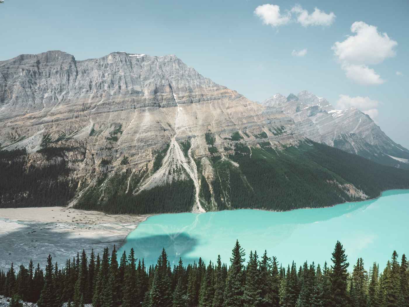 Mountain with an emerald lake
