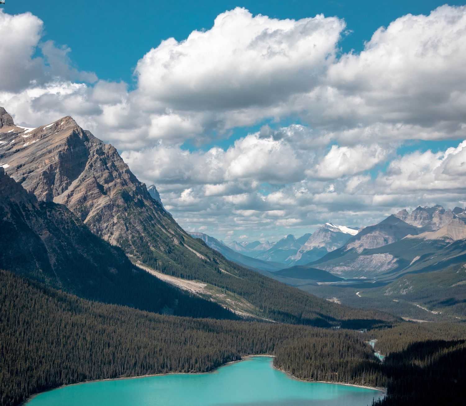 Mountain lake with a cloudy sky