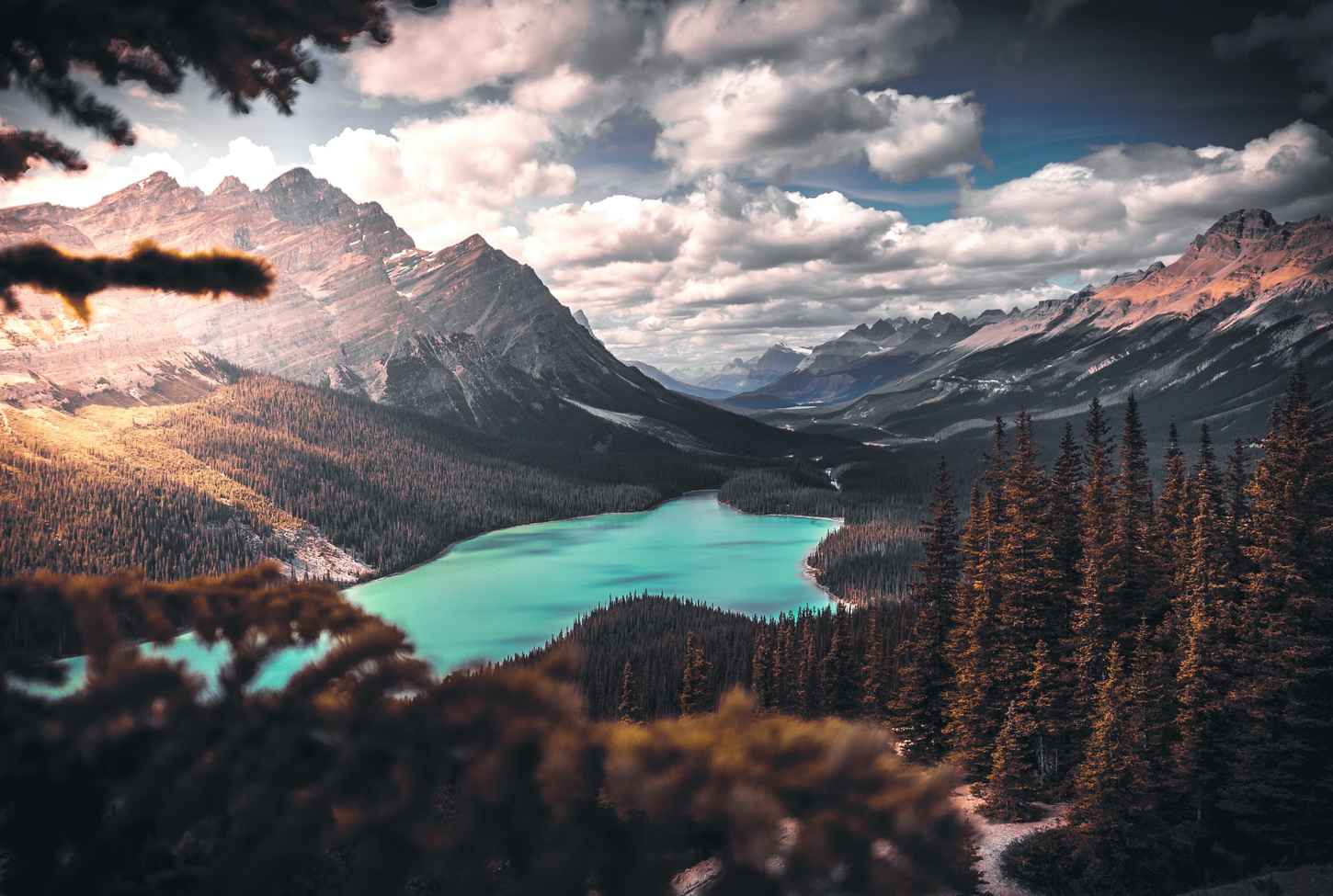 Emerald lake in the mountains