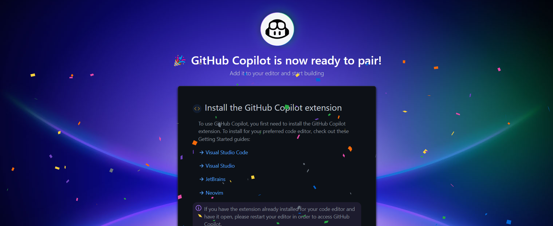 Screenshot of GitHub Copilot