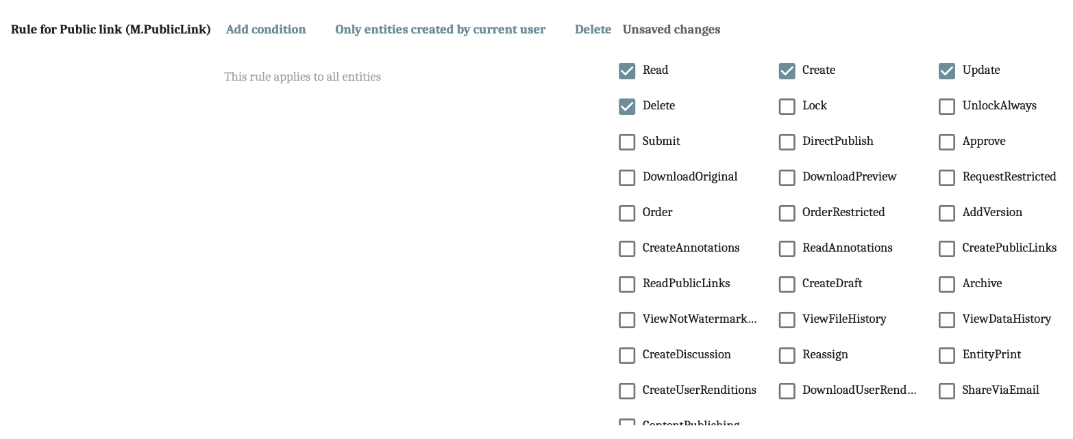 Rule for M.PublicLink Public Link Rule in Sitecore Content Hub