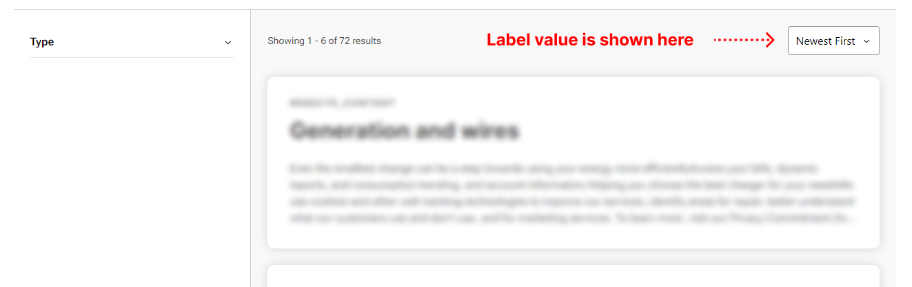 Detailed view of sort options in a Sitecore widget settings.