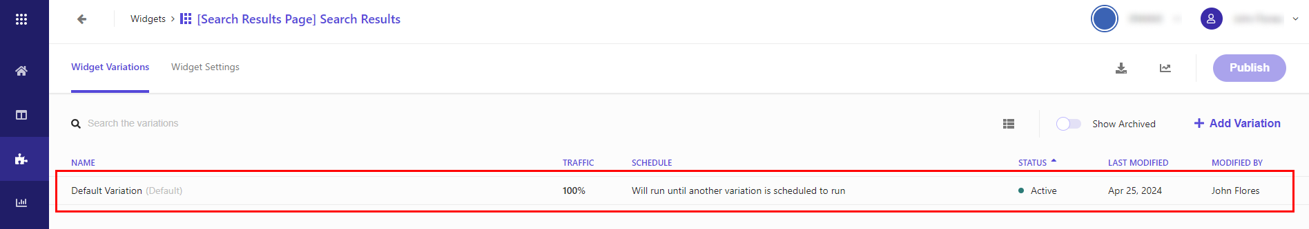 Display showing sorting options setup in a Sitecore widget.