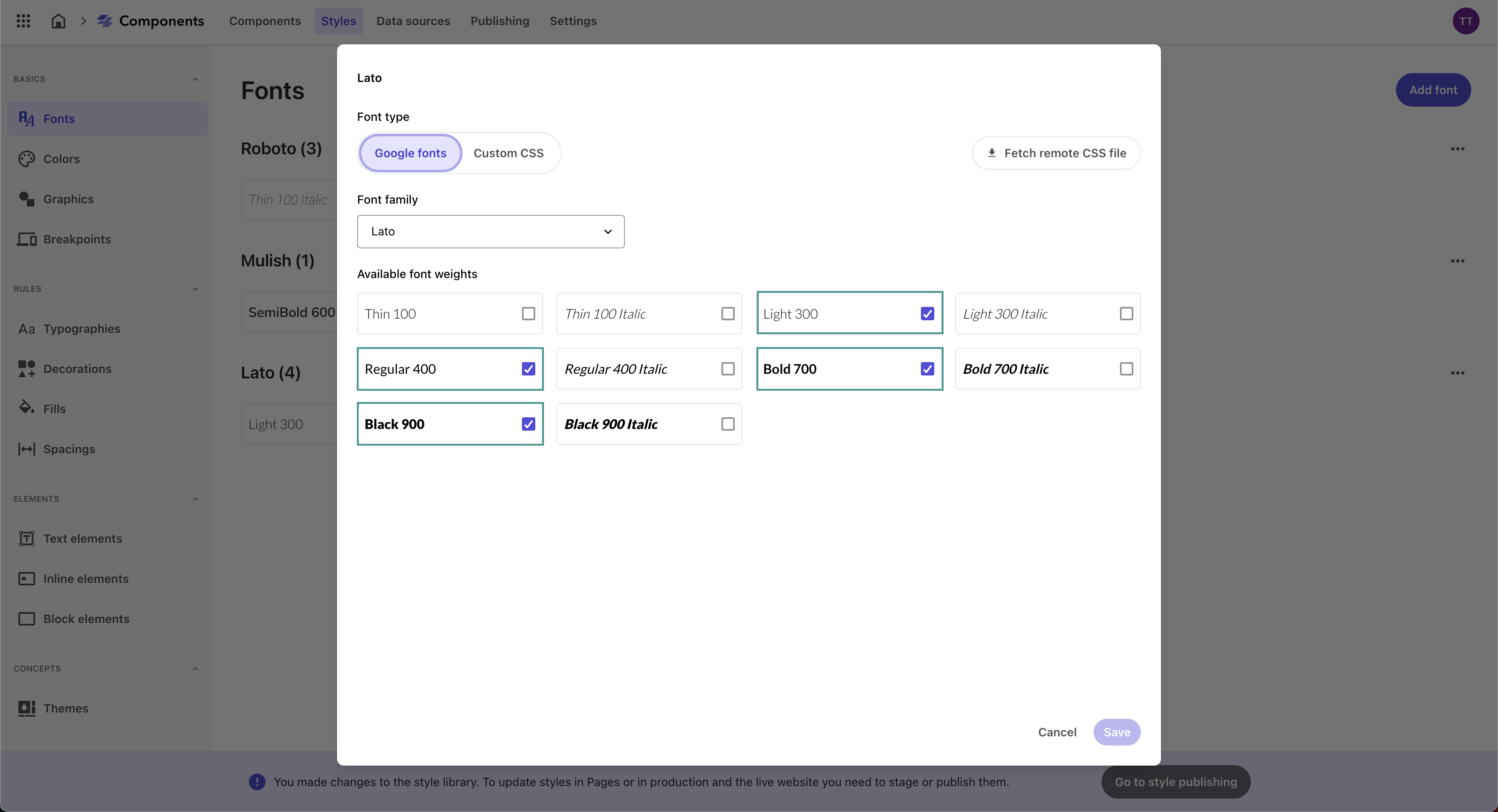 Adding the Lato font in the Sitecore XM Cloud Components Style Library