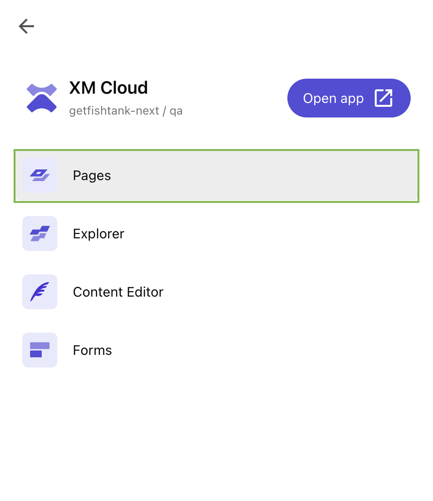 Open Pages in Sitecore XM Cloud Apps