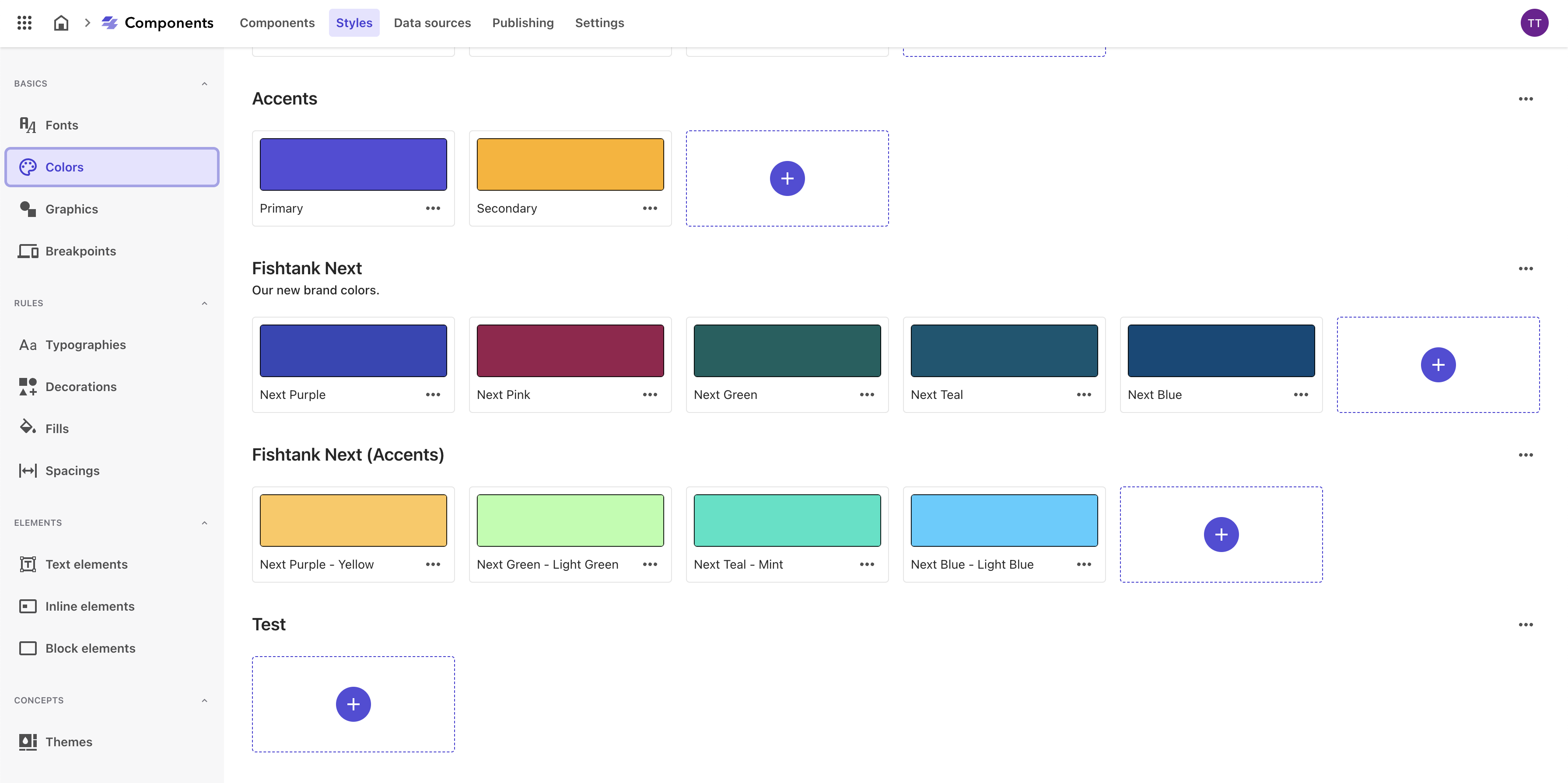 SItecore XM Cloud Components Style Library for Colors
