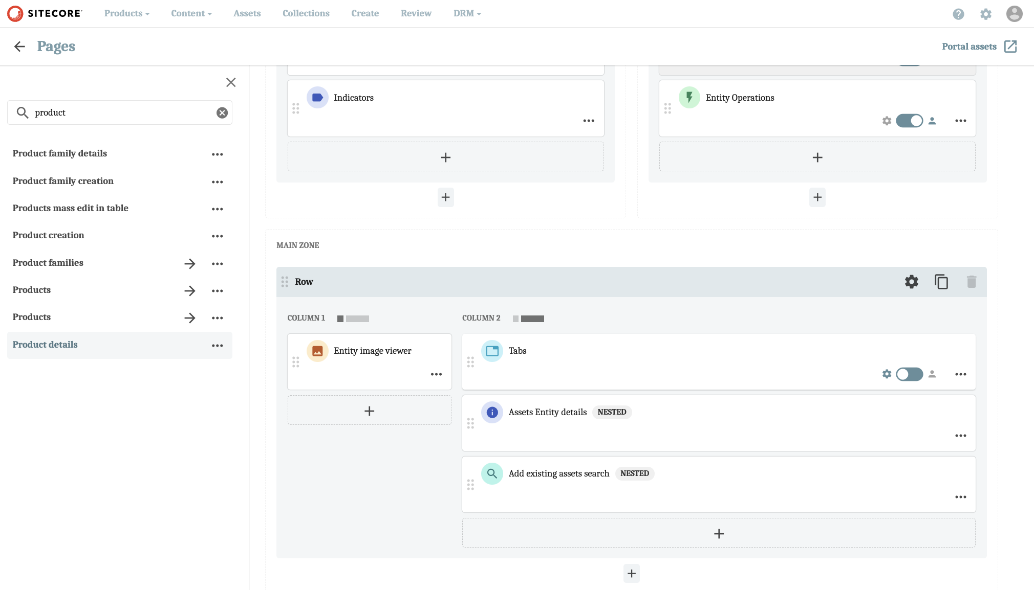 Screenshot of Product Details Configuration in Sitecore PCM