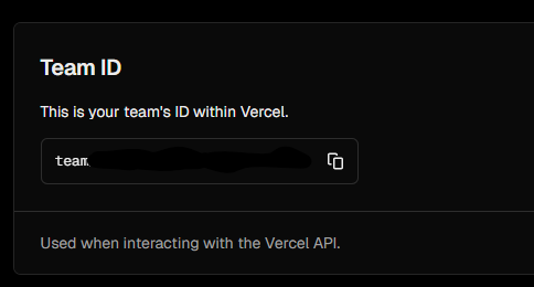 Team ID Prompt Within Vercel