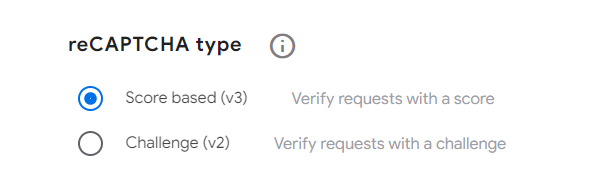 Google reCAPTCHA type