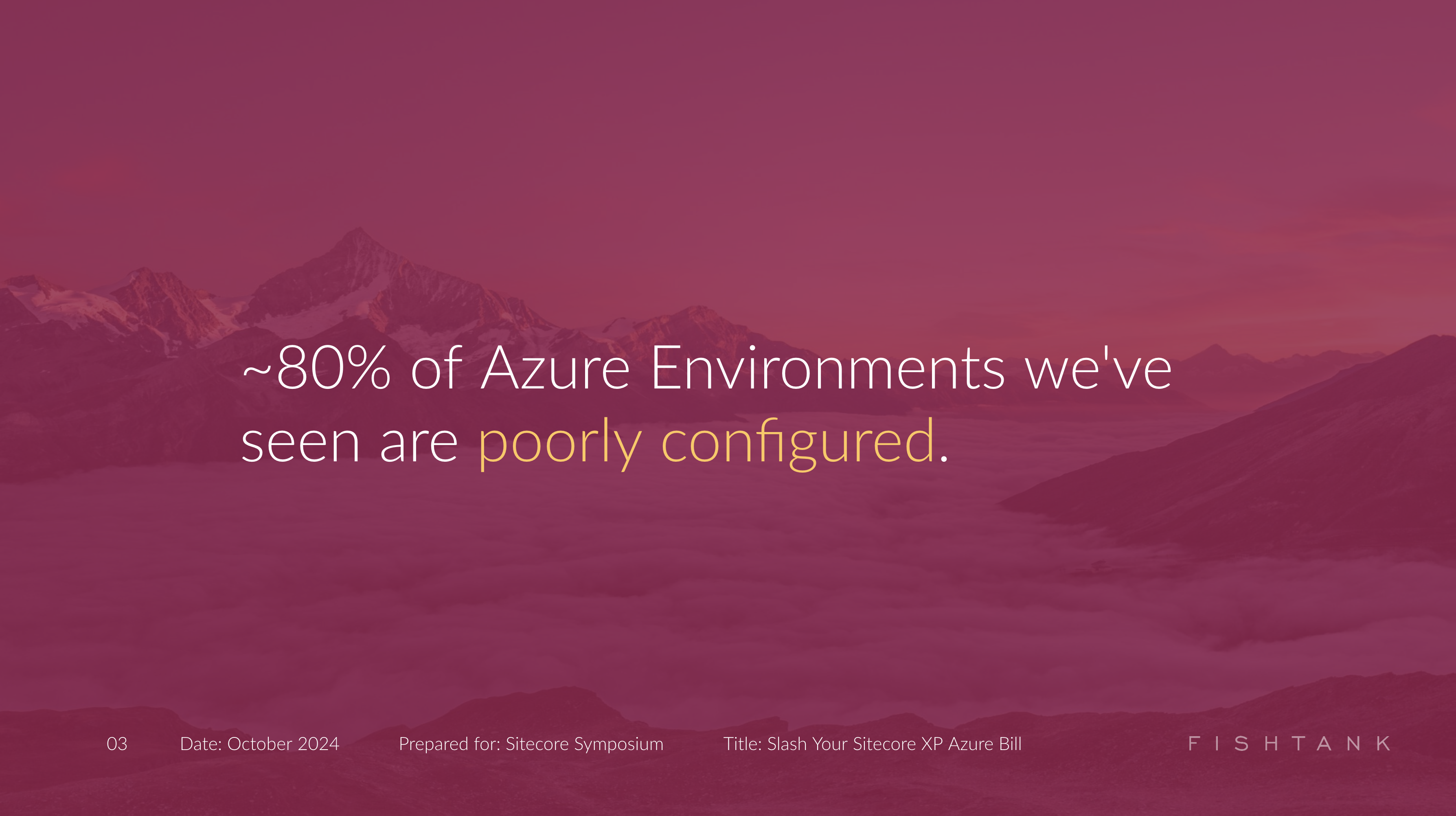 Statement on a red mountain background highlighting Azure misconfiguration.