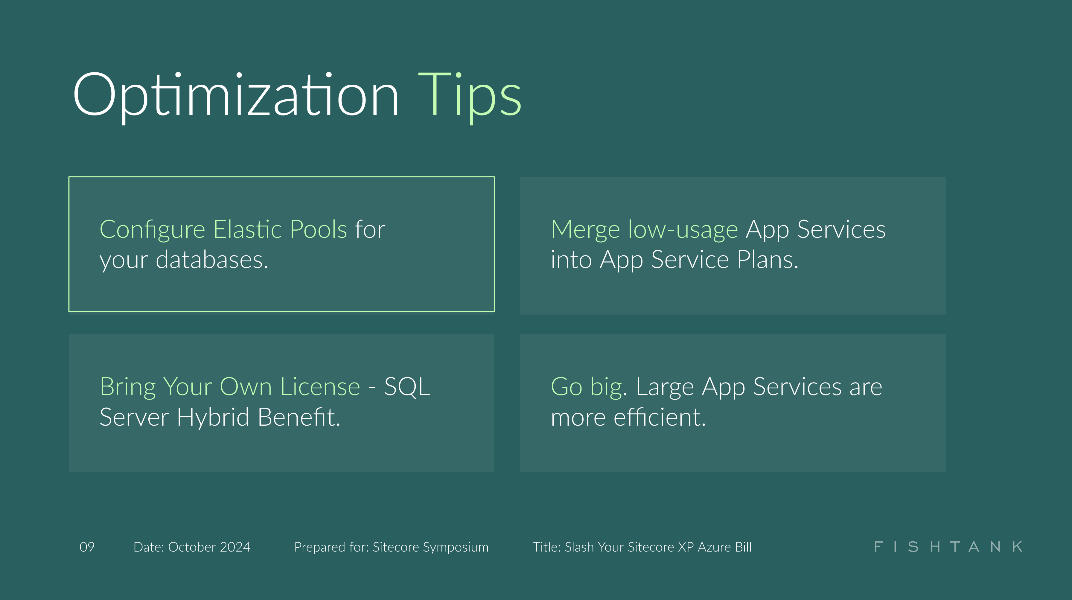 Tips for optimizing app services in a four-panel format.