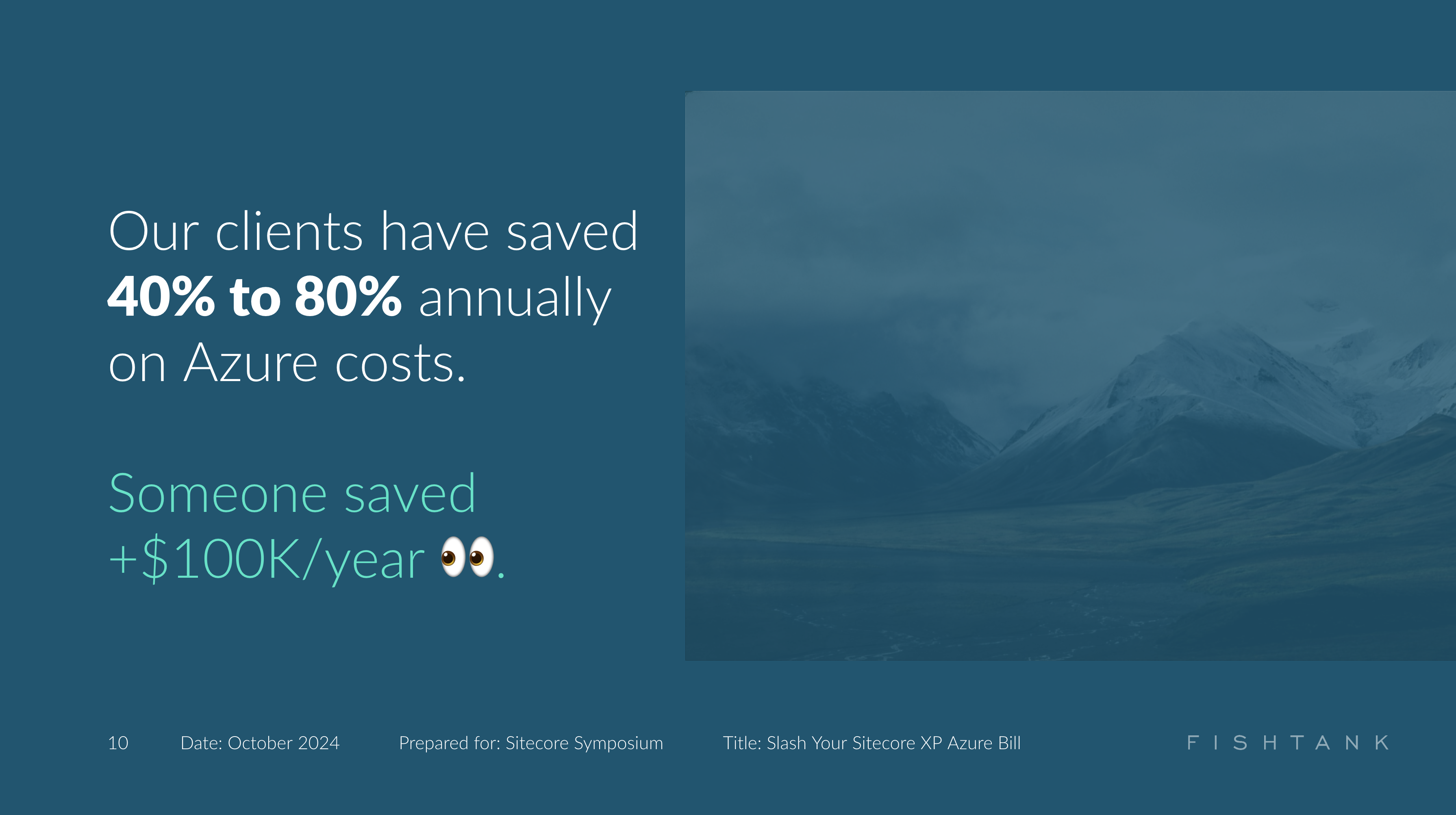 Statistics on savings achieved on Azure costs.