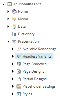 Screenshot of Sitecore Headless Variants