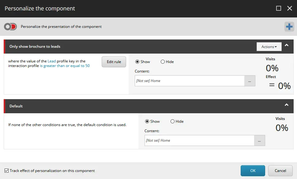 Screenshot of Sitecore XP on How to Personalize 