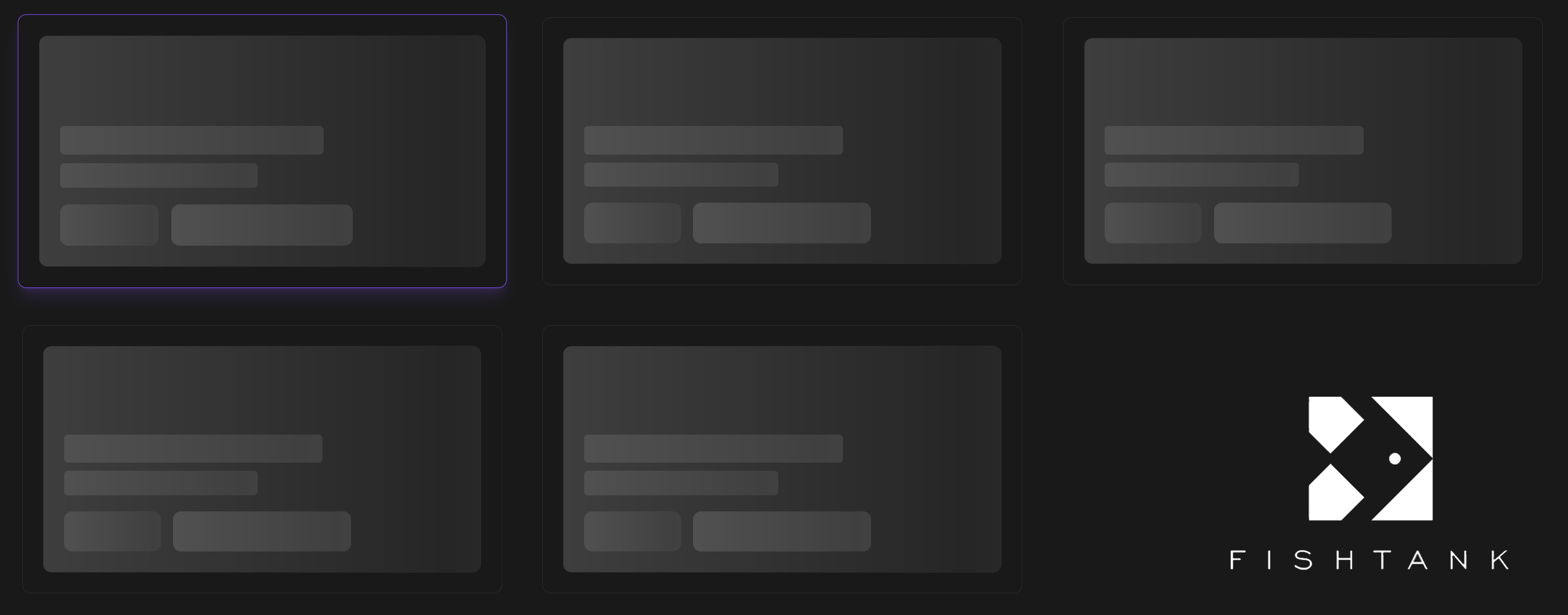 Loading skeleton with five content placeholders and Fishtank logo