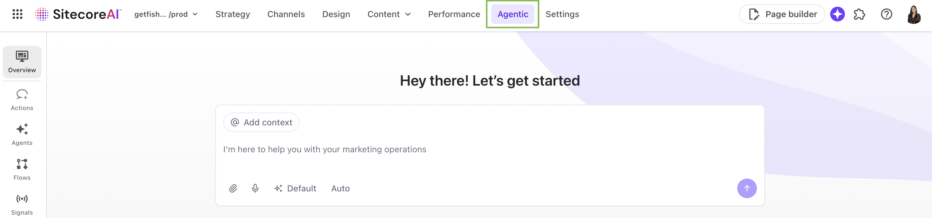 Accessing the SitecoreAI Agentic Studio