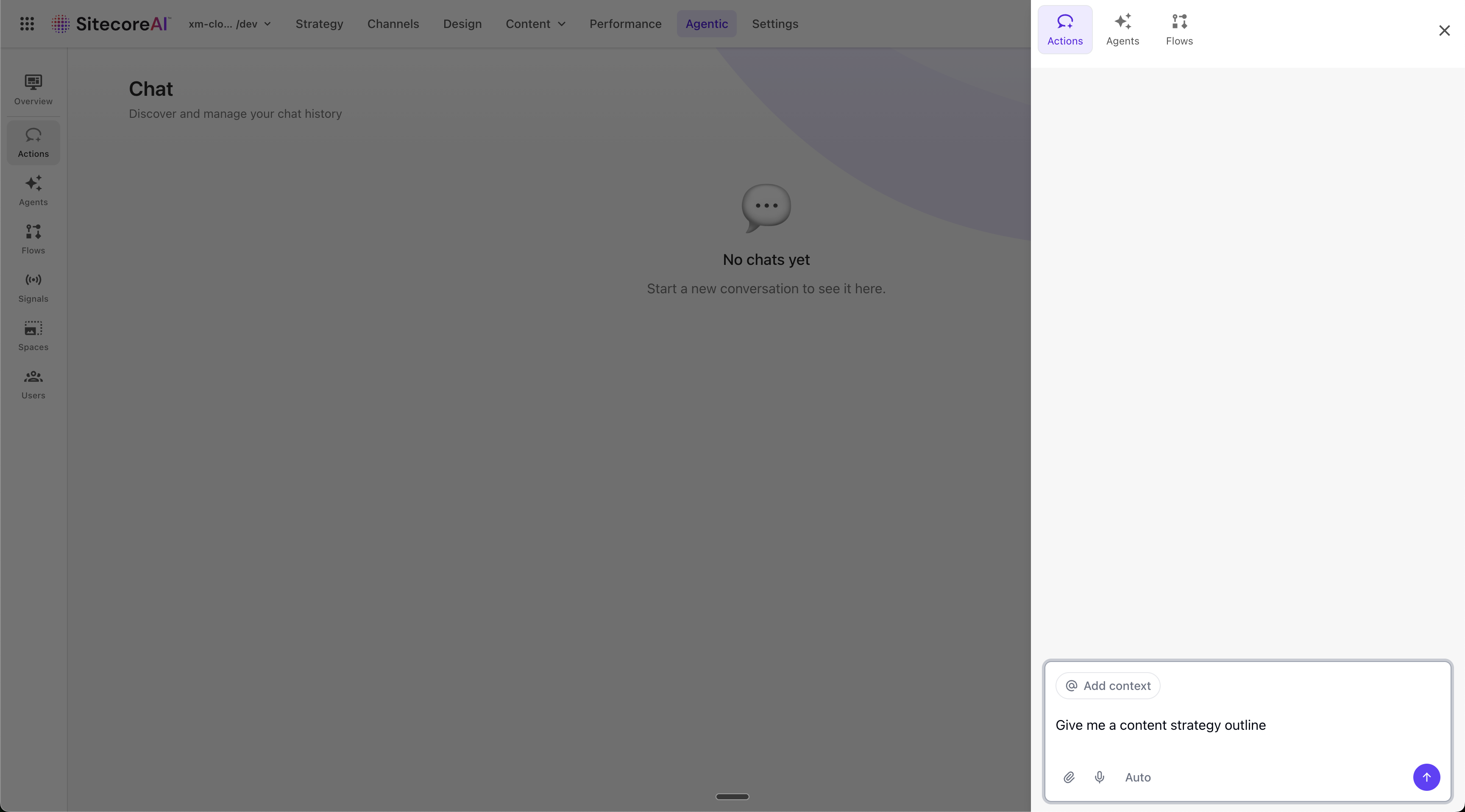 Screenshot of SitecoreAI AI assistant chat