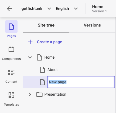 Sitecore XM Cloud Pages site tree