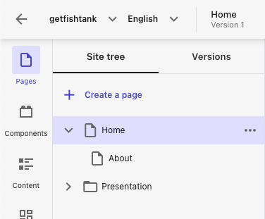 Sitecore XM Cloud Pages site tree