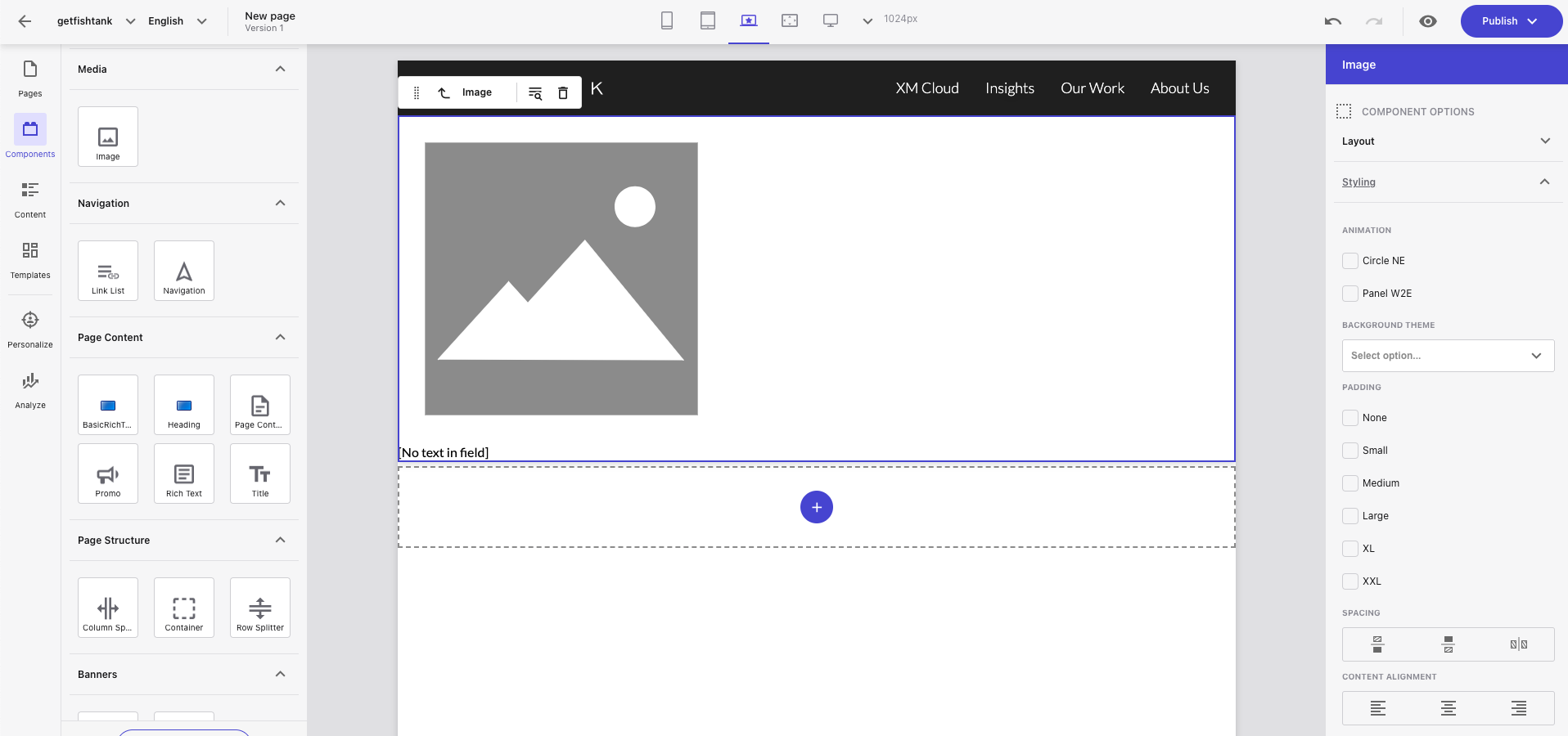 Drag and drop components in Sitecore XM Cloud Pages