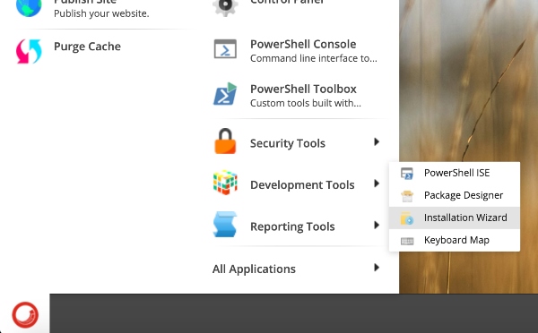 Select Installation Wizard from the menu in Sitecore
