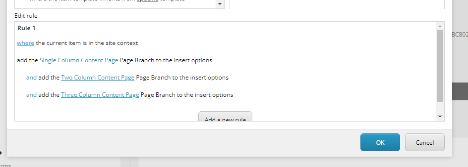 Setting rules for page branches in Sitecore SXA