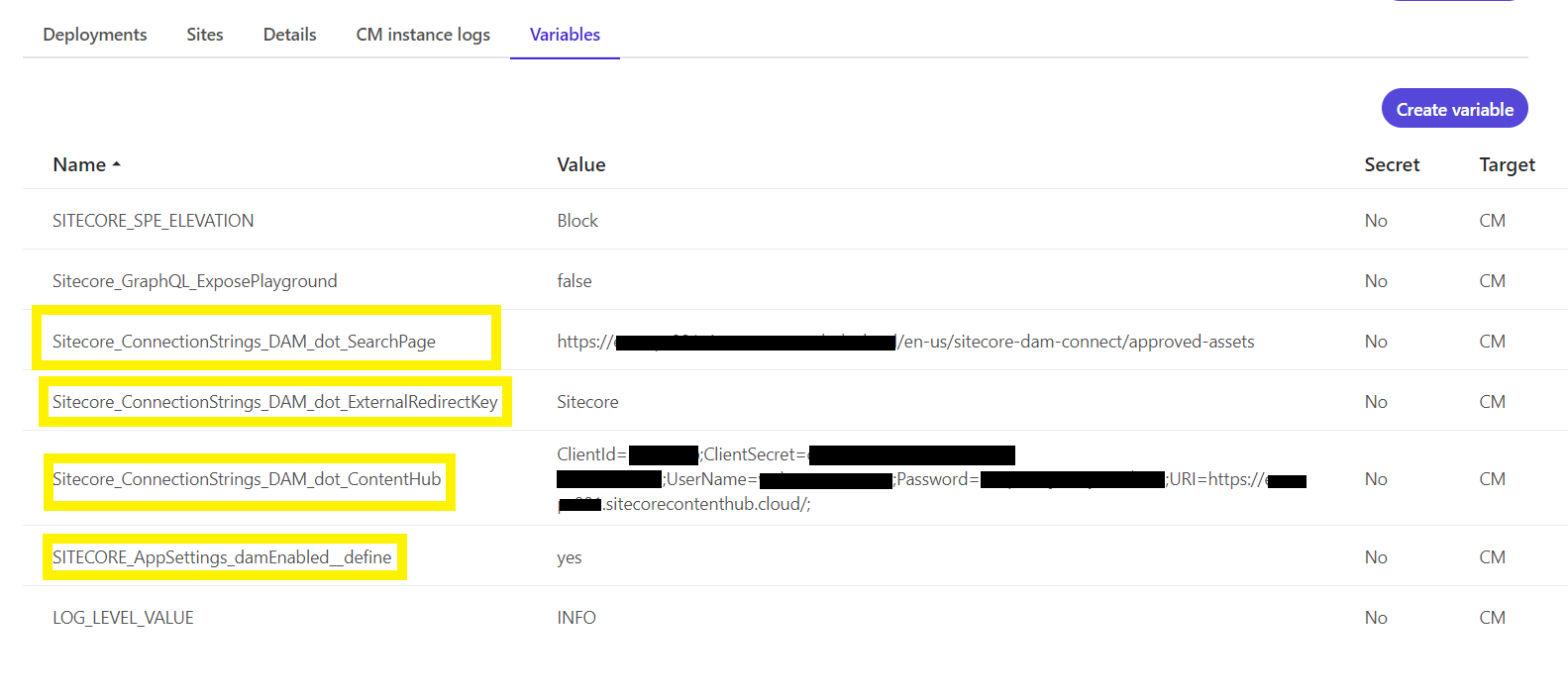 Enabling the DAM connector in an environment deployed to XM Cloud