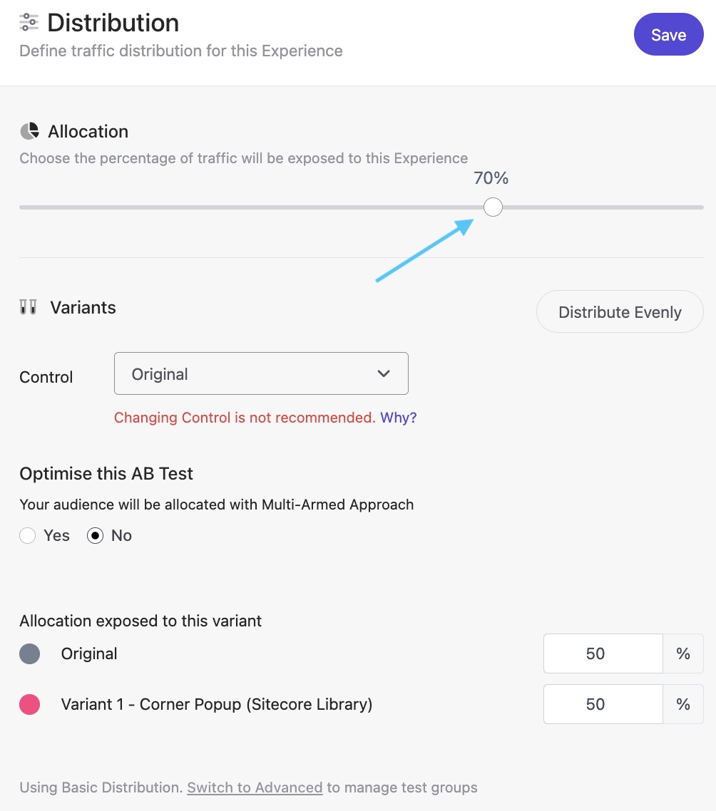 Experiments in Sitecore Personalize 