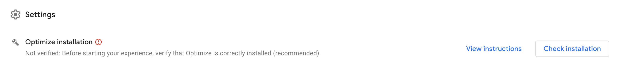 Google Optimize not installed on your website