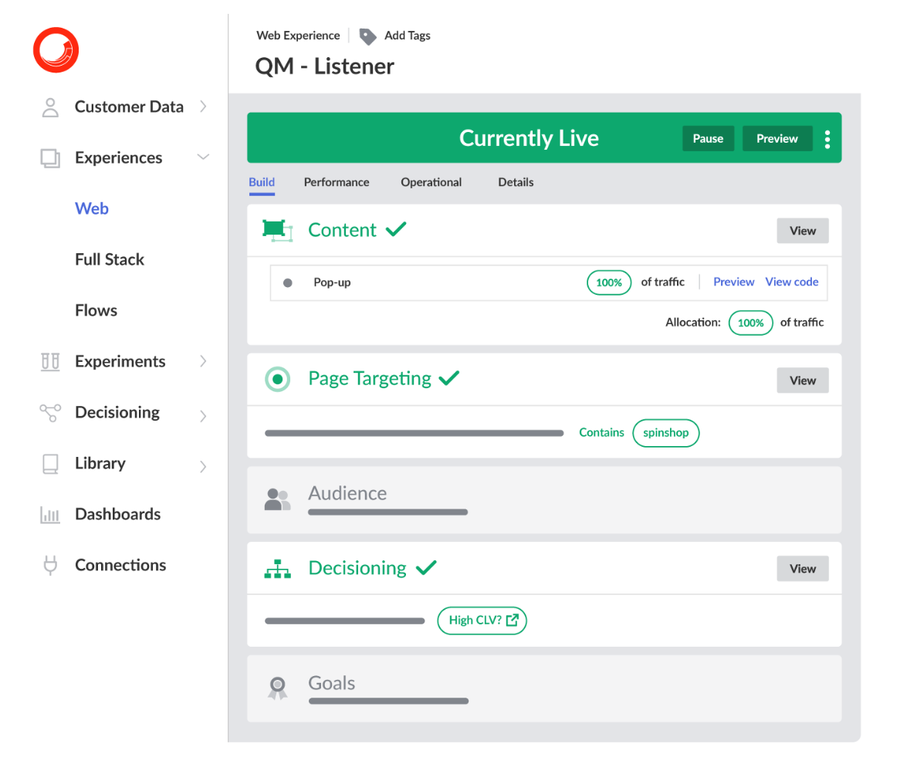 Screenshot of Sitecore CDP dashboard