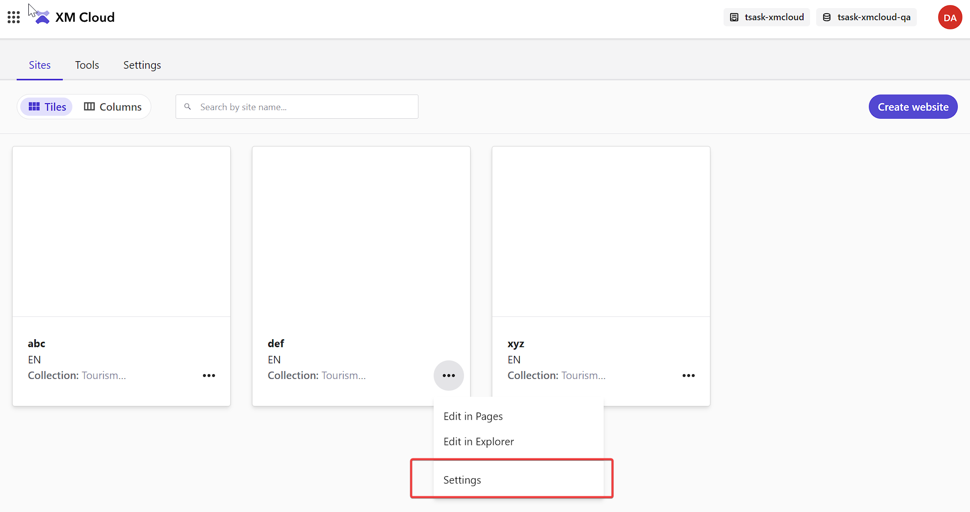 Sitecore XM Cloud Deploy Beta User Interface Tour