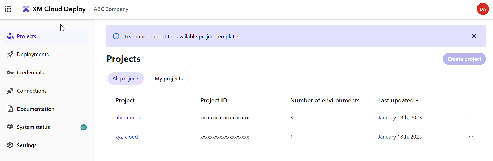 Sitecore XM Cloud Deploy Beta User Interface Tour