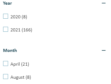 Sitecore SXA Search Filter by Discrete Month and Year