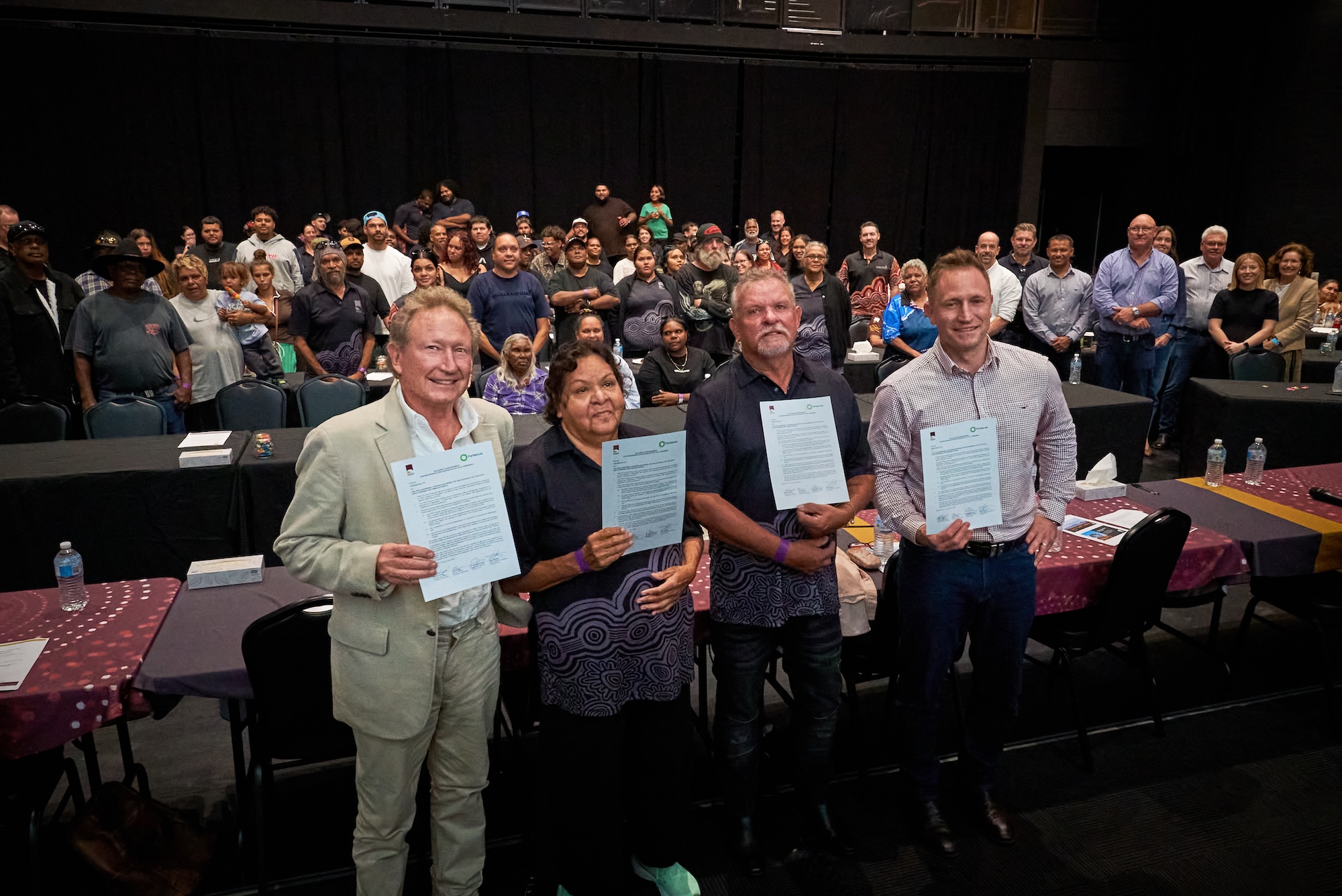 Fortescue and PKKP representatives at the signing of the Native Title and Co-Management Agreements