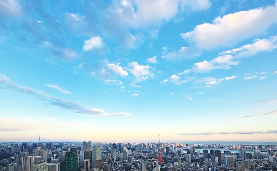 Tokyo as seen from the sky
