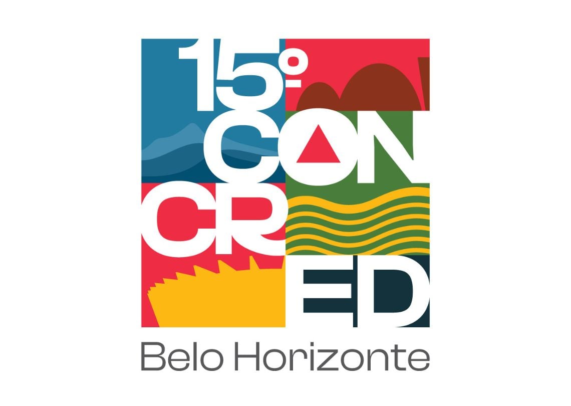 Logo do 15º Concred em Belo Horizonte, representando inovação e criatividade com suas cores vibrantes e design moderno.