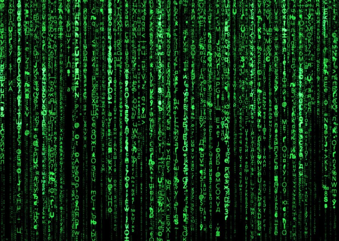 Imagem icônica do universo da Matrix com códigos verdes em colunas, simbolizando a realidade virtual e a tecnologia avançada. Ideal para fãs de ficção científica.