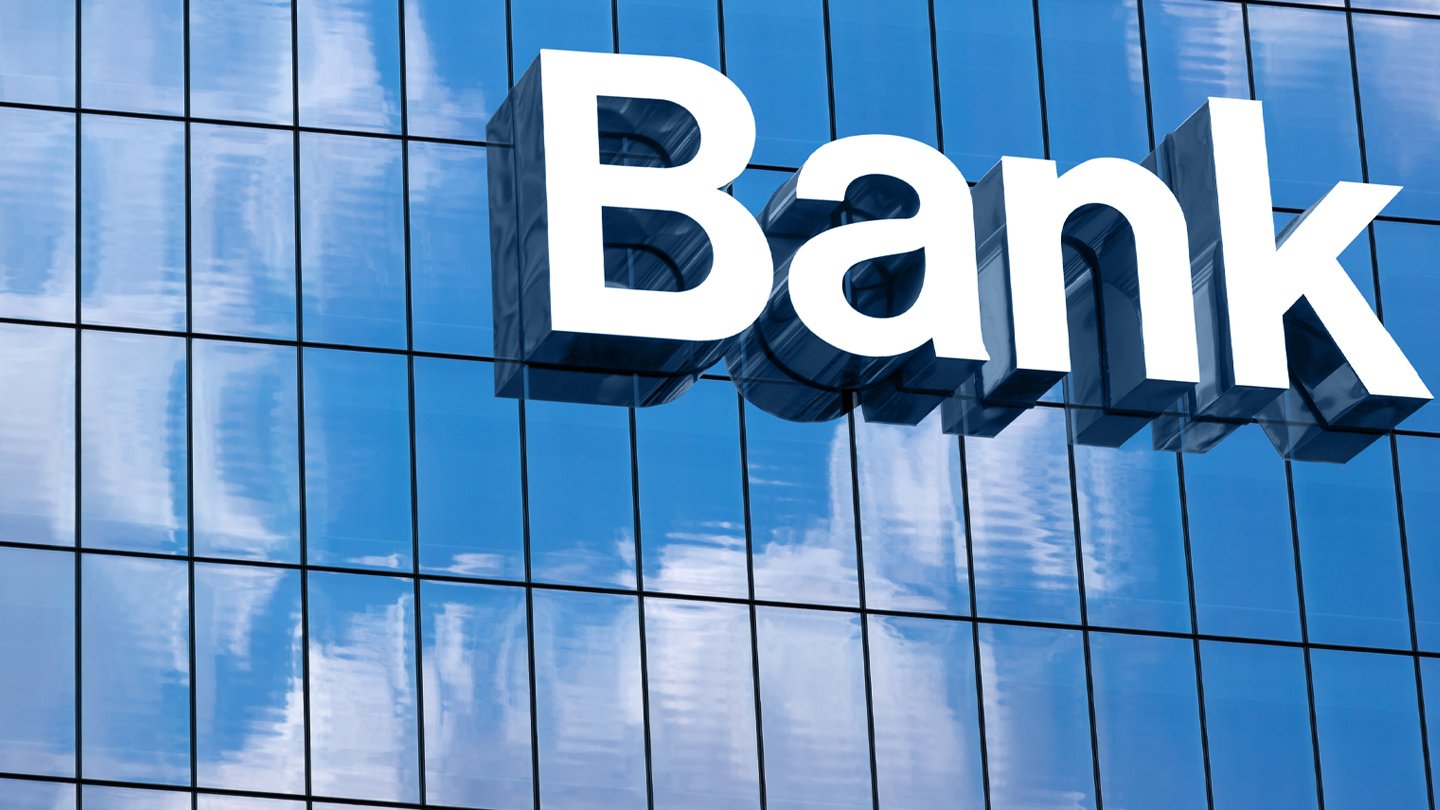 bank image with blue background