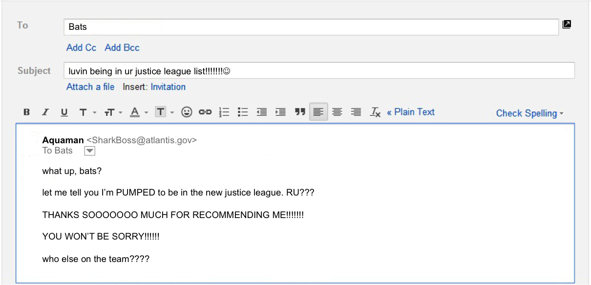 astuces pour les e-mails professionnels – exemple non professionnel