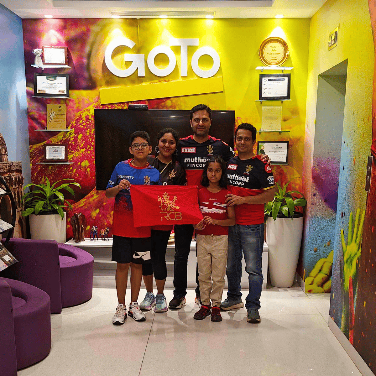 A picture of Aditya and his family