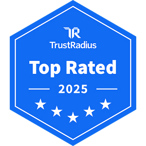 Trust Radius Top Rated 2025 badge.