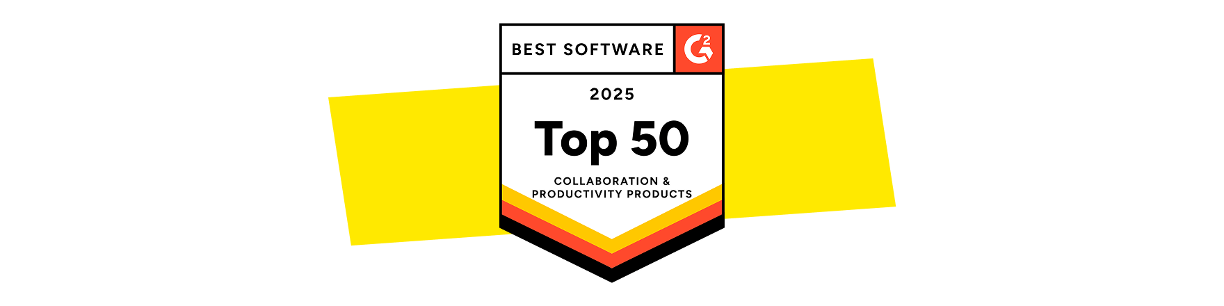 G 2 Top fifty best software badge.