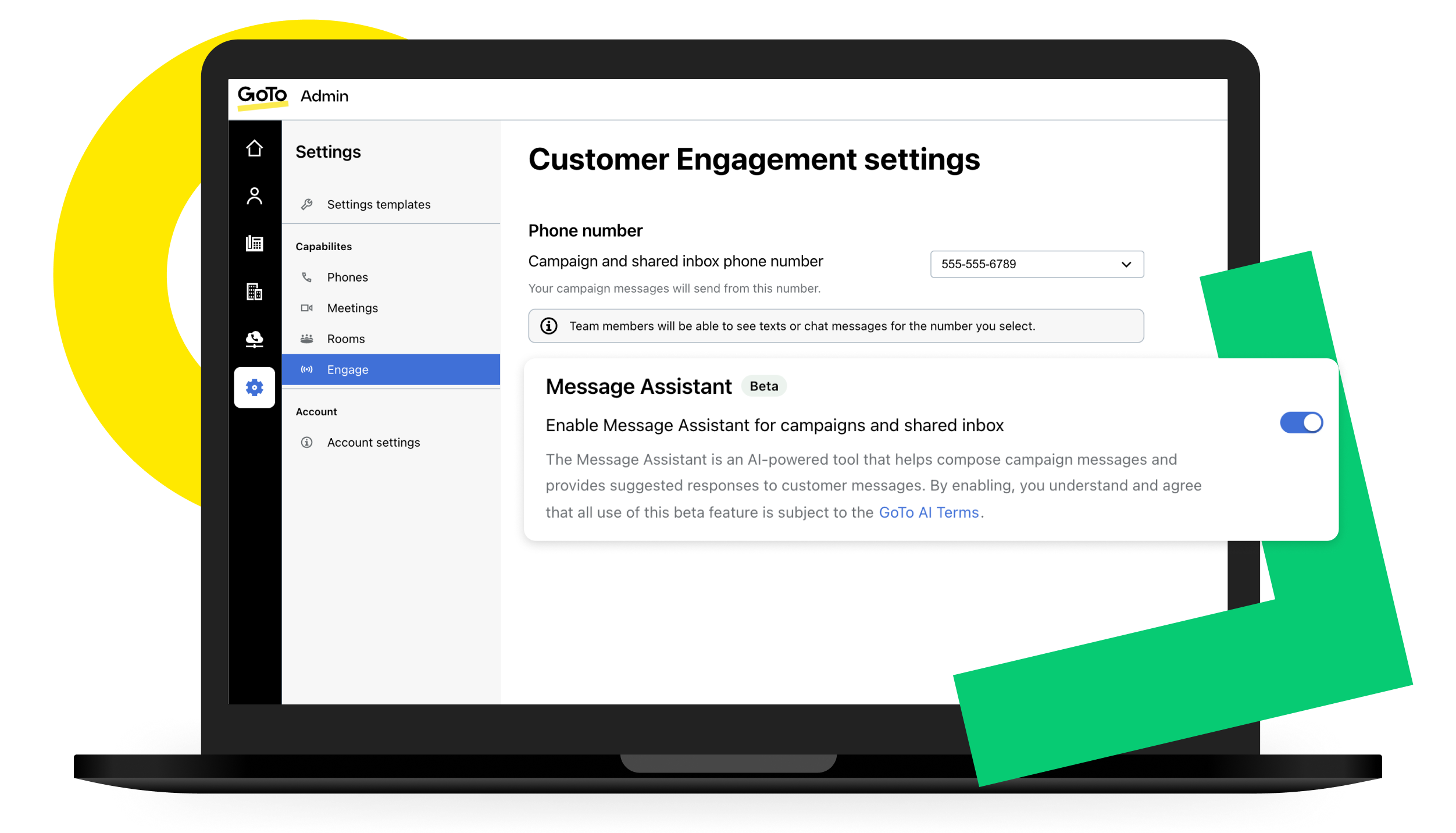 Business customer using mobile phone to provide experience feedback using GoTo Connect Customer Engagement customized surveys
